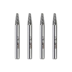 SL-1 Tungsten Carbide Burr Rotary File, Taper Shape Double Cut, 4pcs by LU&MN