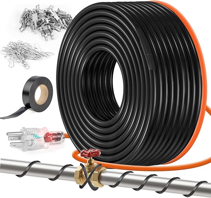 5W/FT 120V Pipe Heat Tape 160FT (3FT-200FT) - Freeze Protection Heating Cable for Metal/Plastic Water Pipes, Maintains Flow at -40°F
