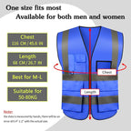 Safety Vests,Hi Vis Vest Reflective Vest with 5 Pockets and Zipper for Men Women, Neon Working Vest for Outdoor One Size