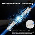 200Pcs Wire Ferrules Kit AWG4 Tinned Copper Crimp Connector Non Insulated Electrical Cable Pin Cord End Terminal Assortment Kit for Electric Connectors (EN25-16