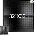 Peg Board, Metal Pegboard Wall Organizer Control, Black Pegboard for Walls Peg Board Tool Organization, Steel Pegboard Tool Board for Garage Wall Mount 2 Pcs 32x16 Inch, Metal Pegboard Panels