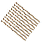 Drill Bit, #41 Cutting Diameter, 4341 HSS Gold Finish 118° Cutting Angle Number Jobber Bits - (Applications: for Drilling Soft Metal Plastic Wood), 10-Pieces
