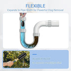Drain Cleaning Bladder- Fits 1" to 2" Pipes, 3/4" Hose Thread Valve,Ideal for Sinks, Showers, Tubs & Sewer Lines, Rubber, Easy Daily Use, Cold Water Only (3Pc)