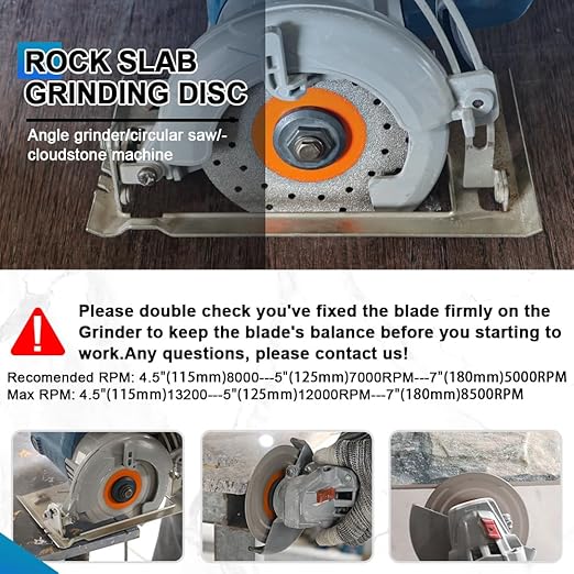 Rock Slab Grinding Disc - 4.5 inch Glass Cutter Disc (3pcs), Granite Cutting Disc, Diamond Grinder Wheel for Rock Slab, Stone, Tile, Marble, Granite, Glass Diamond Cutting Discs
