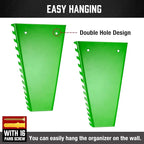 ALOANES 78-Slot Metal Wrench Organizer, Heavy Duty Wrench Organizer Tray for Tool Box, Fit SAE & Metric Wrench Storage, 6 Pack Wrench Holders(Green)
