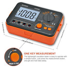 Digital Insulation Resistance Tester, Megohmmeter Ohm Meter YF-VC60B+, Voltage Tester 250/500/1000V, Megohm Meter with Backlight LCD Display, Data Hold