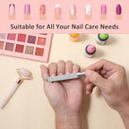 Metal Nail Files for Natural Nails, Mabor 2Pcs Stainless Steel Fingernail File with Pointed Tip Professional Double Sided Curved Filer for Nails Travel with PU Leather Case