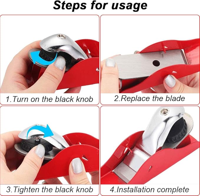 Mini Hand Planer 3-1/2 inch Red Adjustable, used for Wood Craft Processing, Carving and Trimming Projects, Carpenter DIY Model Making (Hand Planer Red)