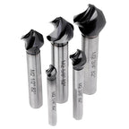 Countersink Drill Bit Set, 5 Pieces M2 High Speed Steel with 82 Degree, 3 Spiral Flutes, Tri-Flat Shank, Cutter Bit Countersink in Size 1/4" 3/8" 1/2" 5/8" 3/4" for Wood, Metal, Plastic...