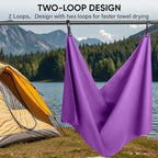 APEXUP Microfiber Travel Towel, Ultra Absorbent Quick Dry Towels, Lightweight Gym Sports Camping Towel for Workout, Yoga, Beach, Shower, Swimming (24"×12", Purple)