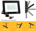 4 Pack 100W LED Flood Lights Outdoor, 10000 LM Super Bright Security Lights, Portable IP66 Waterproof LED Work Light with Plug, 6000K Daylight White Floodlights for Garage Yard Garden Playground Patio