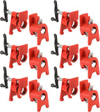 3/4" Wood Gluing Pipe Clamp Set with Unique Foot Design Red Heavy Duty Bar Clamps Cast Iron Quick Release Pipe Clamp Tools for Woodworking (6pc, 3/4" with foot)