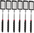Inspection mirror telescoping with light Mirror practical addition to car repair, and anyone's toolbox Inspection Tool for Checking Vehicle, and Other Small Parts Extended (Inspection mirror-6PCS)