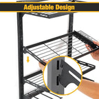 COFIT 4-Tier Power Tool Organizer, Power Drill Tool Holder, Wall Mount Tool Storage Organizer, Adjustable Height Iron Tool Rack for Garage Organization and Workshop