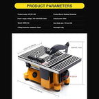 Electric Table Saw Cutter, Small Cutting Machine with Scaled Plate, Portable Woodworking Table Saw for DIY Handmade Wooden Model Crafts, Plastic, Wood, Glass, Stone
