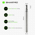 Carbide Ball Nose End Mills Set 2 Flute 4mm SHK. 3mm Cutting Dia. 3D Carving, High-Speed and Deep Cutting, AlCrN Coated, Apply for Alloy Steel, Stainless Steel and Various Cast Iron. (5PCS)