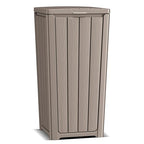 Vixzen 36 Gallon Kitchen Trash Can with Lid,Outdoor Waterproof Resin Waste Bin,Lightweight,Sturdy Garbage Bin for Patio,Kitchen,Backyard，Grey