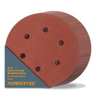 POWERTEC 40 Grit, 50 Pack, 6 Inch Sanding Discs – Hook and Loop, 6-Hole Aluminum Oxide Orbital Sander Pads, Woodworking Round Sandpaper for Random Orbital, Air, Pneumatic & DA Sanders (45204-P2)