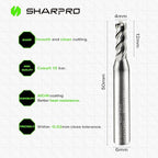 6mm Shank End Mill Bits Set 4mm Cutting Dia. 4 Flutes AlCrN Coated Carbide Square CNC Milling Bits, Apply for Alloy Steel, Stainless Steel, and Various Cast Iron (5PCS)