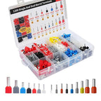 Fidioto Double Wire Ferrule Kit,1200pcs Dual Barrel Ferrules Terminal Set, Twin Ferrule Connectors Wire Ends Terminals Pins, AWG10~22 Twin Wire Ferrule Set and AWG6~22 Single-Line Ferrules