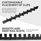 ALOANES 3 PC ABS Socket Organizer, 1/4 inch, Drive Socket Rail Holders, Heavy Duty Socket Racks, Black Rails with Black Clips