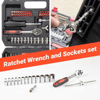 132 Piece Home Repair Tool Set - General Home/Auto Repair Hand Tool Set, Toolbox Storage Case with Driver Handle Socket Wrench Hex Keys Screwdriver bits - Perfect for Homeowner, DIY, Handyman