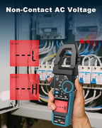 Clamp Meter DURFICST Digital Inrush Clamp Multimeter AC/DC 600A 6000 Counts Amp Voltage Tester with VFD, LOZ Mode，Measures AC/DC Current Voltage NCV Temperature Resistance Capacitance Frequency