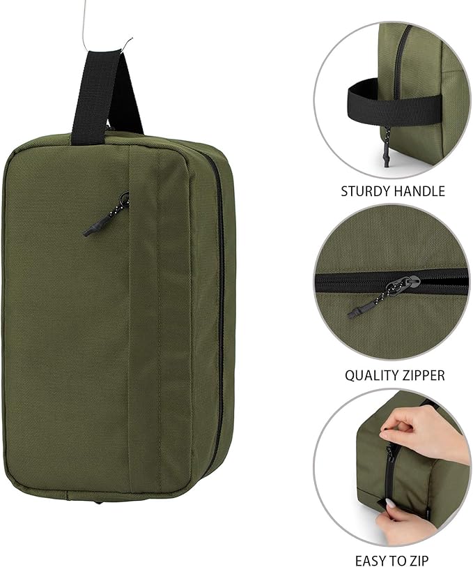 Vorspack Travel Toiletry Bag for Men - Hanging Toiletries Bag Water Resistant Dopp Kit Travel Bag for Toiletries Accessories