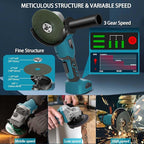 Angle Grinder, 4inch Cordless Angle Grinder, 18V/21V Grinder with 9 Grinding Wheels, 12000RMP Power Grinder Compatible with Makita Battery, Cutting/Deburring Grinder Tool (Battery sold Separately)
