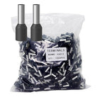 Fidioto 1000pcs AWG10 Terminal Connector Wire Insulated Cord Pin Ends Terminals for Electric, Industrial, Chemical Industry, Power Control System, etc. (10WAG-1000PCS-Black)