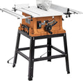 GAOMON Table Saw 10 Inch, 15 Amp 5000RPM Powerful Tablesaw With Stand & Protective Cover, 36 X 25 Inch Tabletop Saw 90° Cross Cut & 0-45° Bevel Cut, Adjustable Depth, for Woodwork