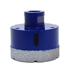 Drilax Pro Series 2-1/2 Inch Diamond Hole Saw | for Angle Grinders (5/8"-11 Thread) & Regular Drills (Adapter Incl.) | 1-3/8" Depth | Fast Dry Drilling for Large Pipes, Vents, Conduit | Long Life