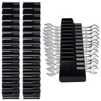 80 Pcs Modular Wrench Organizer - Tool Magnetic Customizable Wrench Holder for Tool Box Widget,Wrench Rack for Tool Drawer Storage,Extension Cord Holder Organizer Inksilvereye (Black)