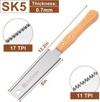 Japanese Hand Saw, 6 Inch Pull Saw with Double Edges of 11/17 TPI, SK5 Flexible Blade Handle Wood Saws for Woodworking Tools