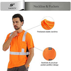 sesafety Safety Reflective Shirts, Class 2 High Visibility Shirts for Men Construction Work Mesh Short Sleeve Orange L