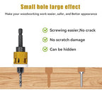15 Pcs Countersink Drill Bit Set with Low Friction Depth Stop, HSS M2 Bits Tapered Head 1/8" 9/64" 5/32" Drill+3/8” 82° Counter-Bore,11/64" 3/16" Drill+ 1/2" 82° Counter Bore,1/4” Hex Shank(Yellow)