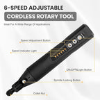 HARDELL Mini Cordless Rotary Tool 4V, 6 Variable Speeds Rotary Tool Kit with 35pcs Accessories, 2000mAh Rechargeable Power Rotary Tools, for Carving, Sanding, Engraving, Grinding, Cutting
