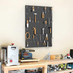 TORACK 3 pcs Metal Pegboard Panels for Wall Garage Utility Tools Storage Pegboard for Workbench, Shop, Modular Peg Board Tool Organizer Boards(Pack of 3, Black)