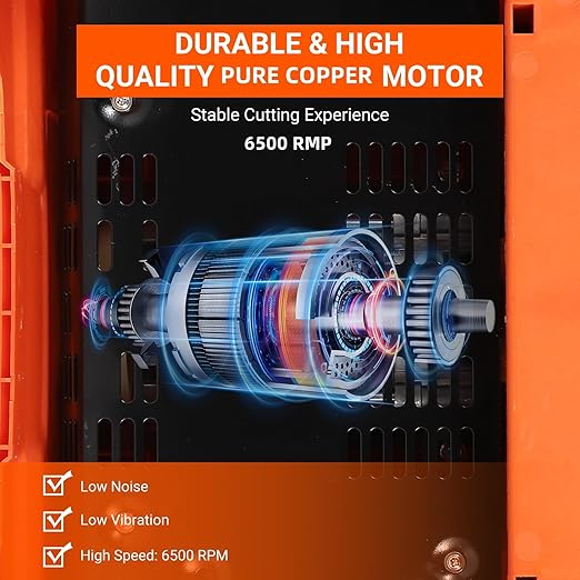7 inch Wet Tile Saw, 6500 RPM & Pure Copper Motor, Bevel cuts tile from 0 to 45, Tile Cutter Wet Saw with Water Reservoir for Cutting Tiles and Stones, for DIY Enthusiasts