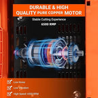 7 inch Wet Tile Saw, 6500 RPM & Pure Copper Motor, Bevel cuts tile from 0 to 45, Tile Cutter Wet Saw with Water Reservoir for Cutting Tiles and Stones, for DIY Enthusiasts