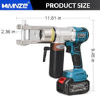 Electric Hydraulic Cable Lug Crimping Tool Hydraulic Electrical Terminal Cable Lug Wire Crimper Rechargeable Crimping Tool Kits with 11 Dies, 8 AWG to 500 MCM