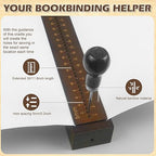 Brown Book Binding Cradle, 5 mm Hole Spacing Wood Bookbinding Punching Cradle with an Awl, Bamboo Signature Punching Cradles with Piercing Guide, Portable Book Binding Tools Kits for Book DIY Crafts