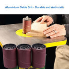 LotFancy Spindle Sanding Sleeves, 120 Grit, Pack of 24, Aluminum Oxide Abrasive, 4-1/2” Length, 4 Each of 1/2”,3/4”,1”,1-1/2”, 2” and 3”