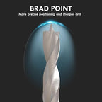 Brad Point Wood Drill Bit Set, 29Pcs HSS Drill Bit Set with Double Flutes Design for Carpenter Woodworking and All Types of Wood (1/16" - 1/2")