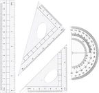 Math Geometry Kit Sets 10 Piece Student Supplies with Shatterproof Storage Box,Includes Rulers,Protractor,Compass,Eraser,Pencil Sharpener,Lead Refills,Pencil,for Drafting and Drawings（Blue）