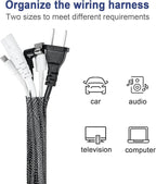 50ft - 1/2 Inch & 1/4 Inch Expandable Braided Cable Sleeve, Braided Wire Sleeving, Cable Wrap Mesh Wire Loom