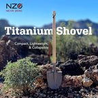 Near Zero Titanium Survival Shovel - Compact, Lightweight, & Collapsible Tactical Tool, Ideal for Backpacking, Camping, & Hiking, Sharpened Edge for Chopping Wood, Doubles as Frying Pan