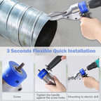 360° Pivoting Drill Metal Shear Attachment, Professional Power Tool Accessory for Cordless & Corded Drills, Heavy-Duty Metal Cutter for Iron, Aluminum & Copper Sheets with Adjustable Handle- B