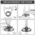 HDLNKAK Dial Caliper Shockproof Dial Caliper Precision Caliper with Watch 0-6" Range, 0.001” Resolution 6 Inch with 0.001" Precision Calipers 4-Way Measurement with Plastic Case