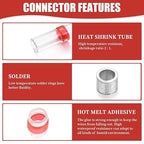 200PCS Red Solder Seal Wire Connectors 22-18 AWG, Self Soldering Heat Shrink Wire Connectors Marine Grade Waterproof Insulated Electrical Butt Splice Wire Terminals for Automotive Boat Truck